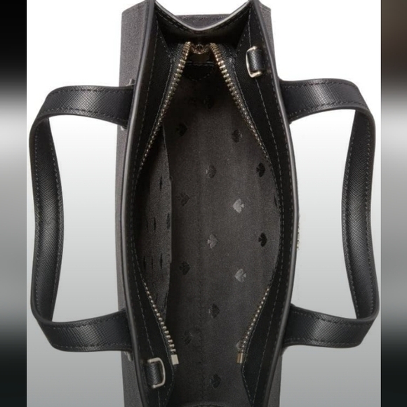 Kate Spade-Tinsel Glitter Satchel-Crossbody Bag (Black ♠️) - Picture 3 of 9